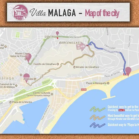 לינה וארוחת בוקר Villa Malaga מאלגה